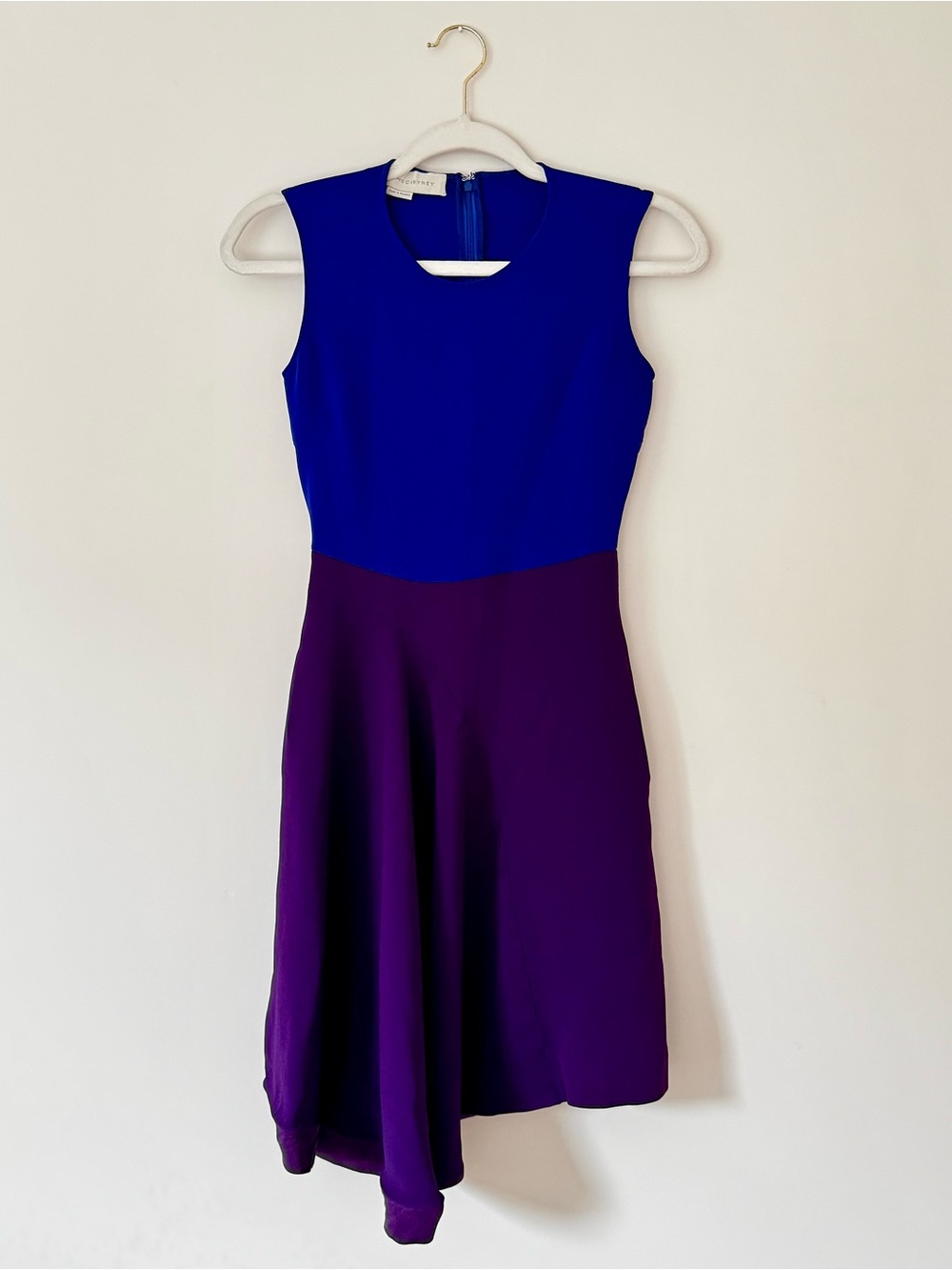 Stella McCartney Y2K Colorblock Fit & Flare Dress, Blue & Purple – 36 / 2 / XS
